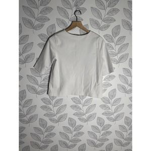 Club Monaco White Quarter Length Top, Size S